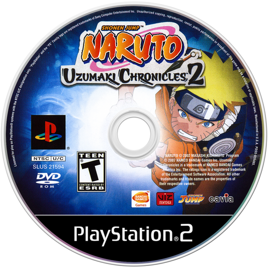Naruto: Uzumaki Chronicles 2 – PlayStation 2 (PS2) action role-playing video game disc
