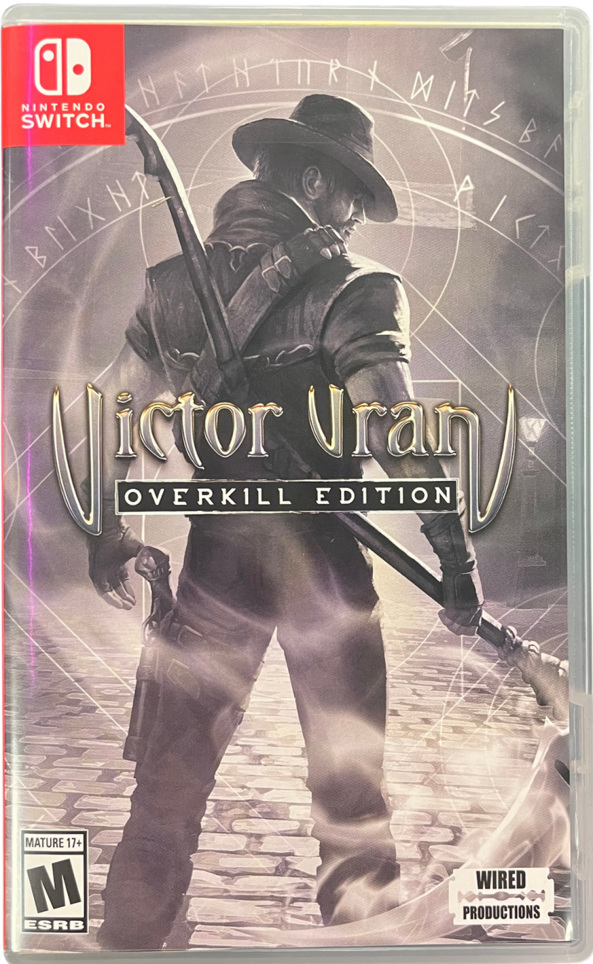 Victor Vran Overkill Edition Nintendo Switch inspired design featuring action role playing adventure aesthetic demon hunting combat customizable weapons dark fantasy environments loot driven progression cooperative gameplay and intense hack and slash action presentation cover