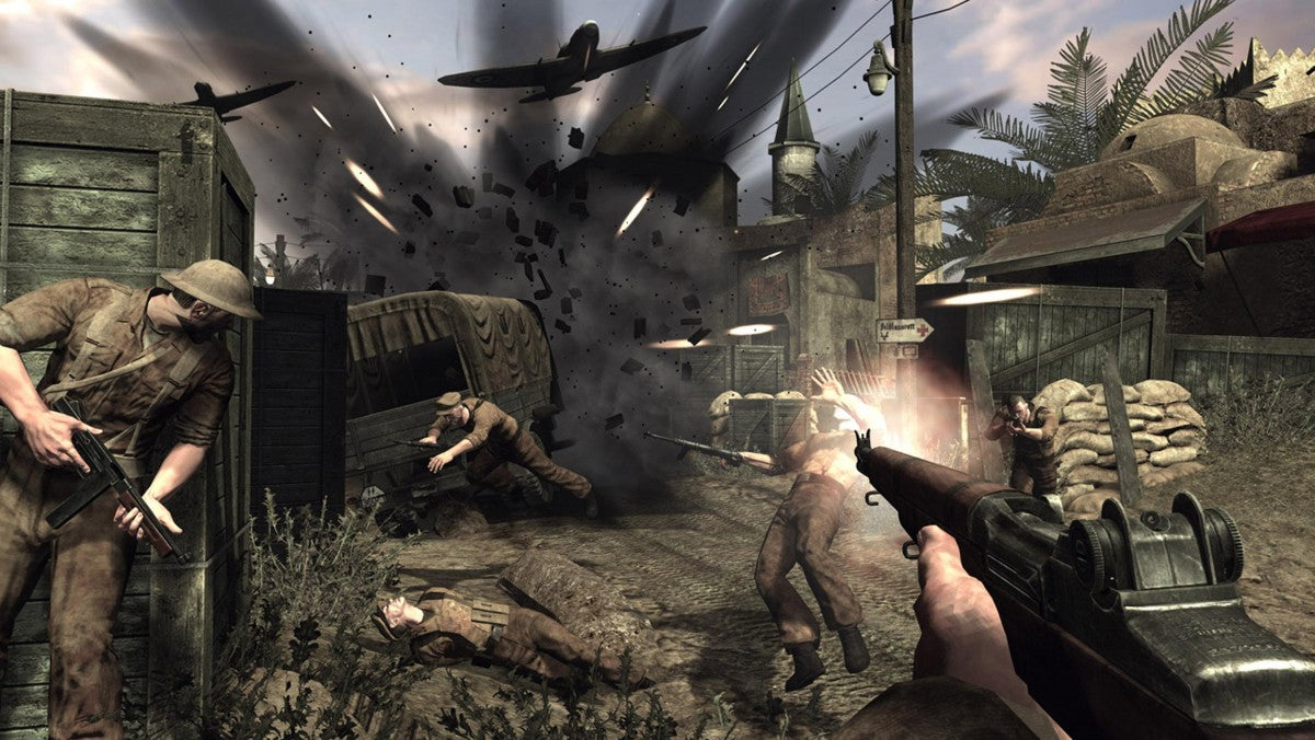 Hour of Victory Xbox 360 first person shooter WWII World War 2 military combat squad based gameplay historical war campaign action shooter Midway Games Xbox 360 software video game title gameplay