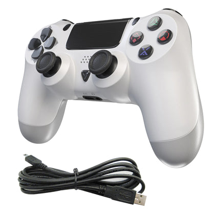Wireless Bluetooth Controller in Bone White for PlayStation 4 PS4 gaming accessory with ergonomic design rechargeable battery dual analog sticks touchpad and motion controls compatible with PS4 consoles with cord 