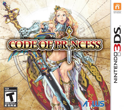 Code of Princess Nintendo 3DS game featuring action RPG gameplay with hack and slash combat, character customization, and cooperative multiplayer missions in a fantasy adventure world cover