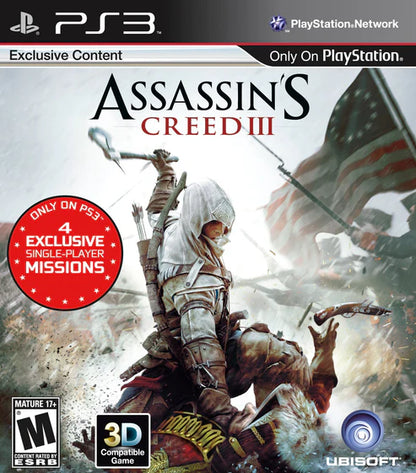Assassin's Creed III cover art for PlayStation 3 (PS3) video game