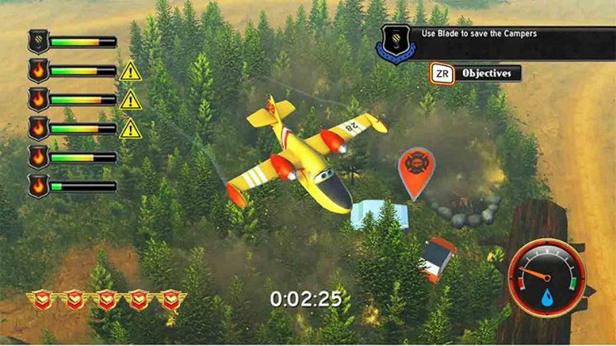 Disney Planes: Fire & Rescue gameplay for Nintendo 3DS (3DS) flight rescue adventure video game