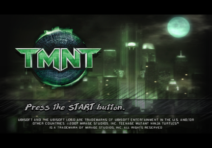 TMNT Greatest Hits PlayStation 2 PS2 retro video game action platformer title screen (2007)