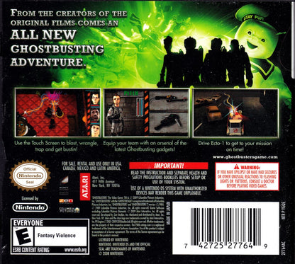 Ghostbusters: The Video Game back over art for Nintendo DS (DS) video game