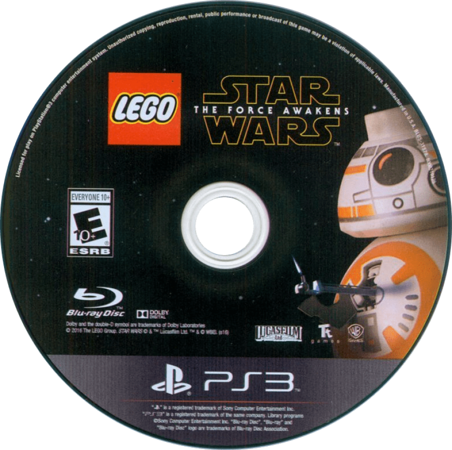 LEGO Star Wars: The Force Awakens disc for PlayStation 3 (PS3) video game