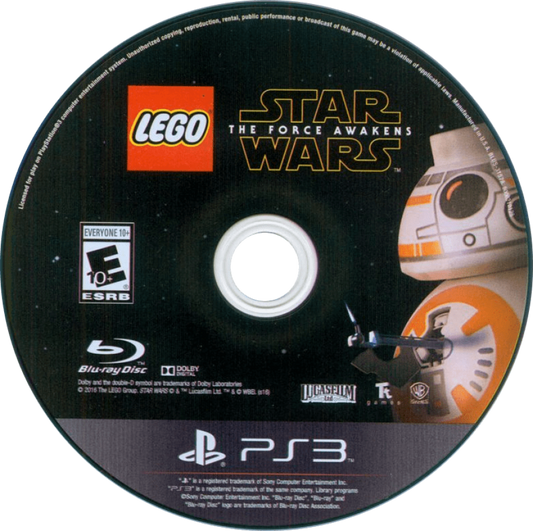 LEGO Star Wars: The Force Awakens disc for PlayStation 3 (PS3) video game