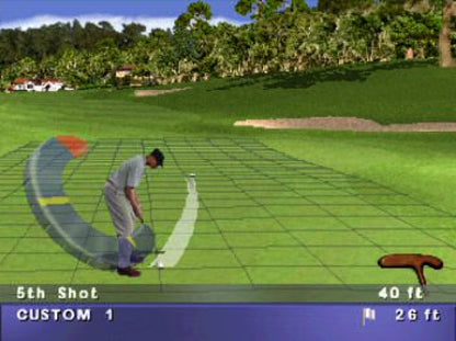 PGA Tour 98 PlayStation 1 PS1 golf simulation sports game EA Sports golf courses professional golf PGA Tour classic retro PlayStation One video game driving putting tournament gameplay