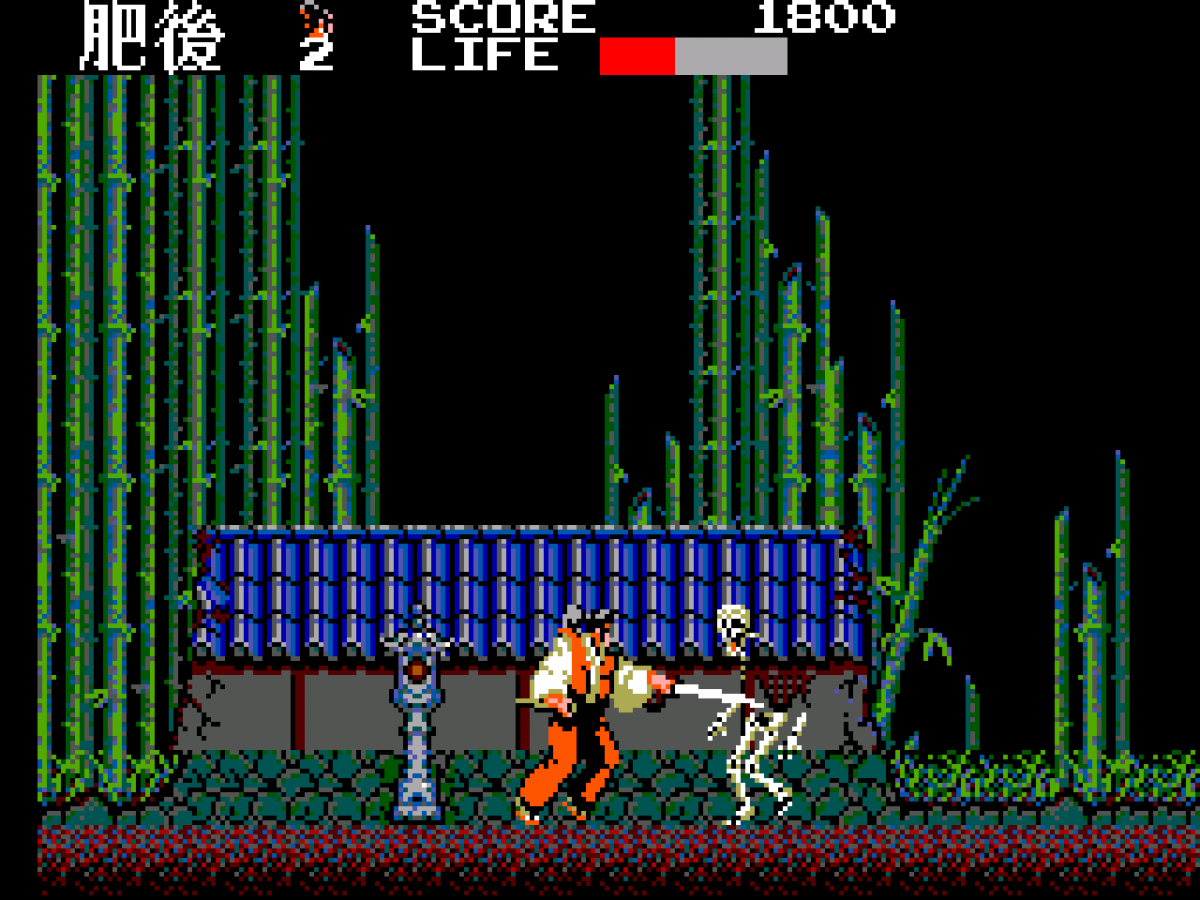 Kenseiden Sega Master System SMS action platformer video game featuring samurai combat feudal Japan exploration sword fighting supernatural enemies challenging stages powerful attacks Japanese mythology and classic Sega Master System SMS gameplay collectible retro gaming appeal gameplay