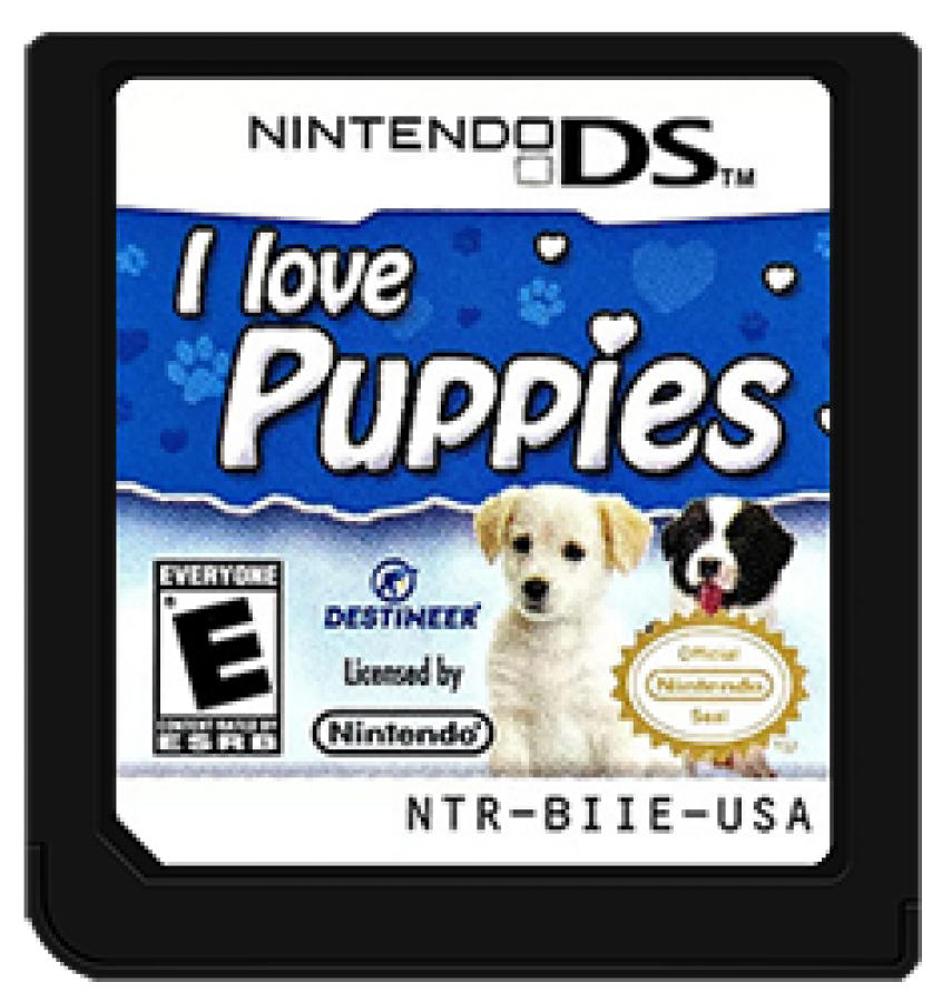 I Love Puppies cartridge art for Nintendo DS (DS) video game