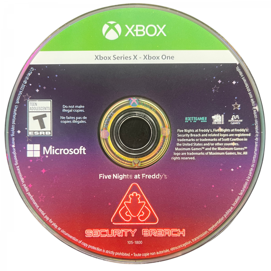 Five Nights at Freddy's Security Breach Xbox One XONE for survival horror video game fans featuring animatronic enemies stealth gameplay first person exploration massive entertainment complex nighttime survival missions puzzle solving tense encounters and immersive horror adventure collectible gaming appeal disc 