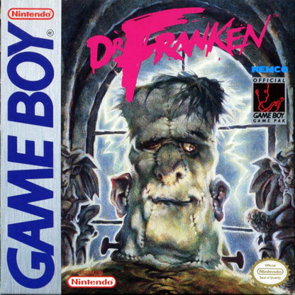  Dr. Franken Game Boy video game, action platformer, classic handheld gameplay, retro Nintendo Game Boy title cover art 