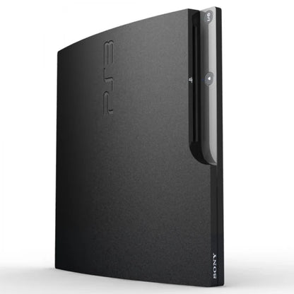 PlayStation 3 PS3 Slim Console 120GB for video game enthusiasts featuring original Sony gaming hardware compact slim design built in Blu ray disc player wireless connectivity HDMI output PlayStation 3 game compatibility digital media features collectible console gaming appeal front view