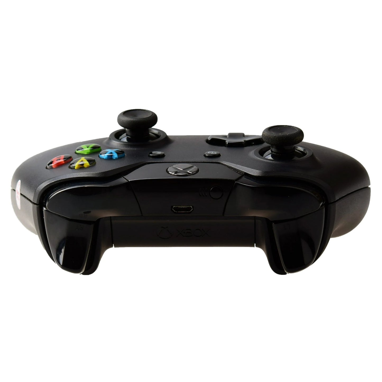 Black original Xbox One controller wireless Microsoft gaming accessory for Xbox One and PC systems top view