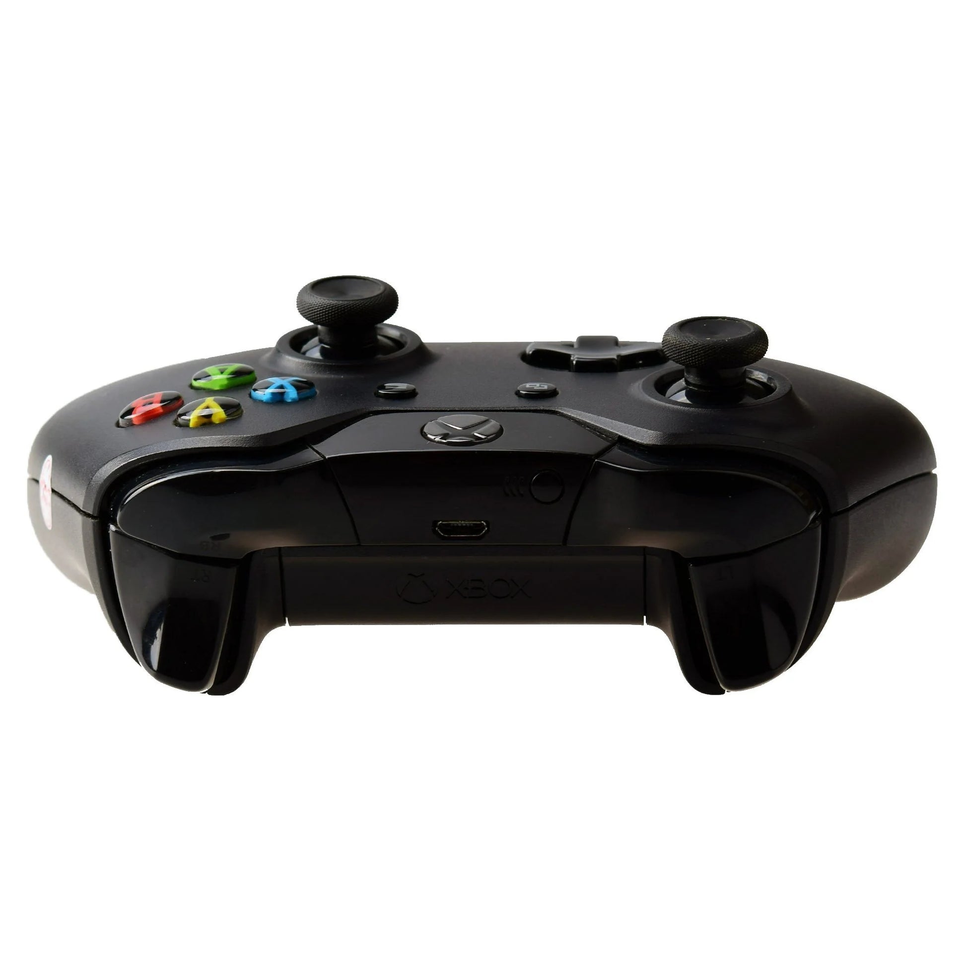Black original Xbox One controller wireless Microsoft gaming accessory for Xbox One and PC systems top view