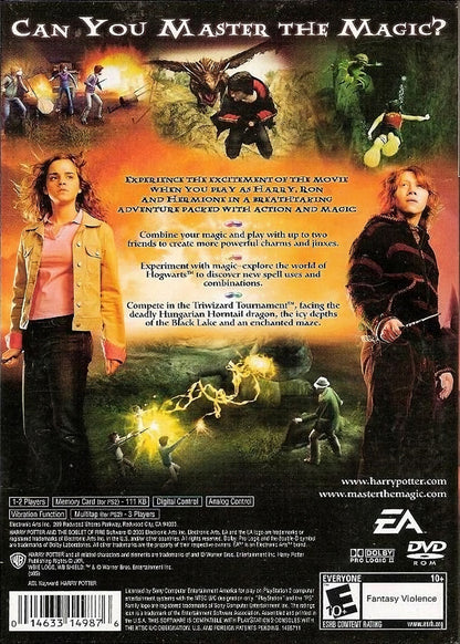 Harry Potter and the Goblet of Fire back cover art for PlayStation 2 (PS2) video game
