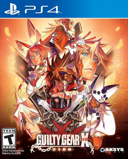 Guilty Gear Xrd: Sign – PlayStation 4 (PS4) video game cover image, anime-style 2D fighting game