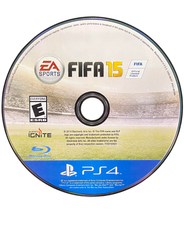 Retro FIFA 15 PS4 inspired design featuring realistic soccer simulation aesthetic next generation sports gameplay immersive stadium atmosphere fast paced football matches licensed teams competitive online play nostalgic EA Sports presentation disc