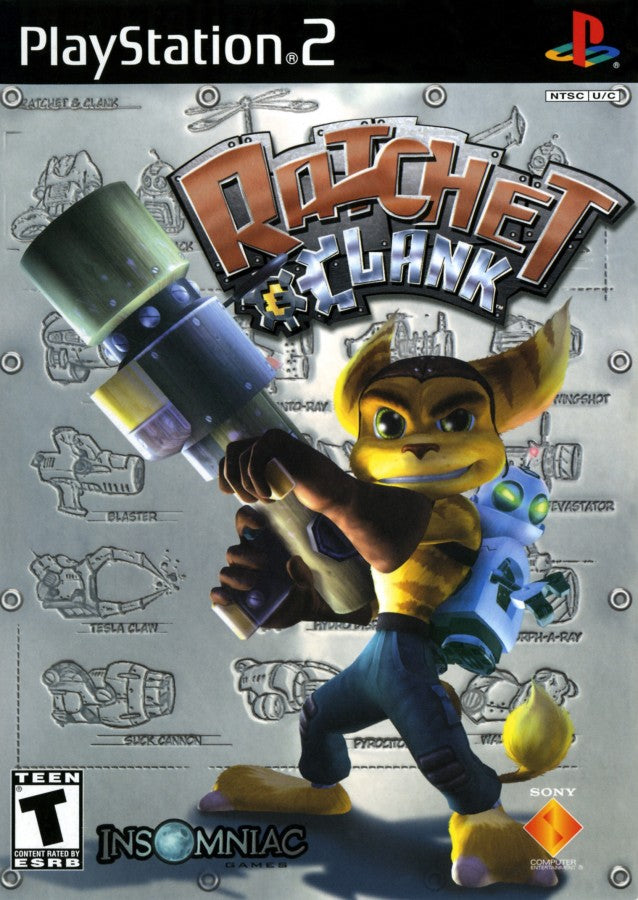 Ratchet and Clank PS2 PlayStation 2 action platformer game retro video game cover art