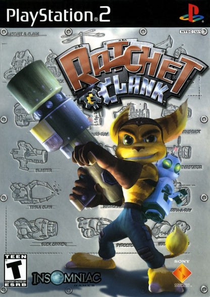 Ratchet and Clank PS2 PlayStation 2 action platformer game retro video game cover art