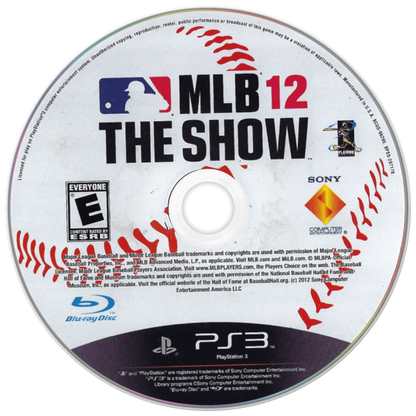 MLB 12: The Show disc for PlayStation 3 (PS3) video game