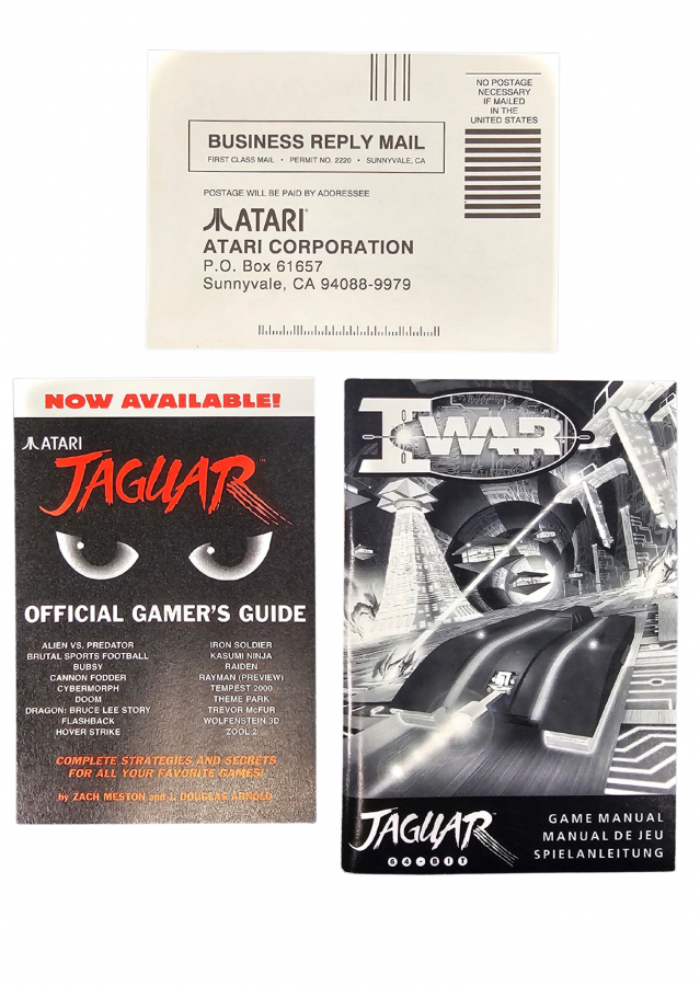 I-War Atari Jaguar JAG video game featuring fast paced futuristic space combat gameplay arcade style action spacecraft battles enemy encounters tactical missions high speed combat dangerous environments explosive action and classic Atari Jaguar gameplay retro video game collection collectible gaming appeal insert