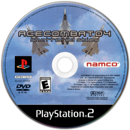 Ace Combat 04: Shattered Skies PS2 flight combat video game disc