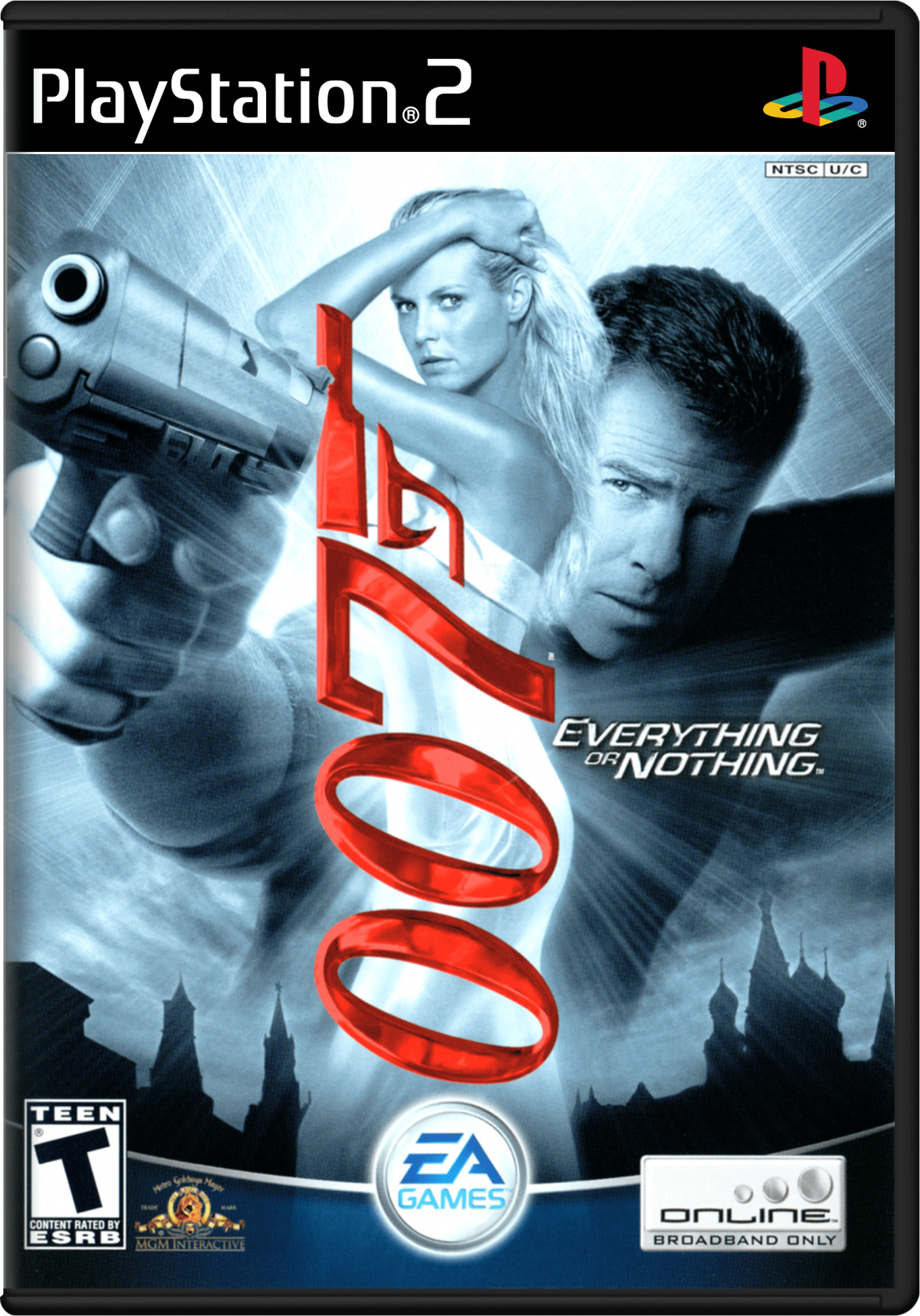007: Everything or Nothing PS2 action-adventure video game cover art.