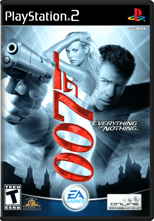 007: Everything or Nothing PS2 action-adventure video game cover art.