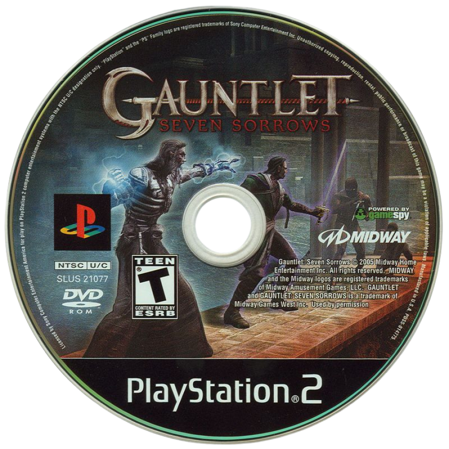Gauntlet: Seven Sorrows disc for PlayStation 2 (PS2) dark fantasy action RPG hack-and-slash video game