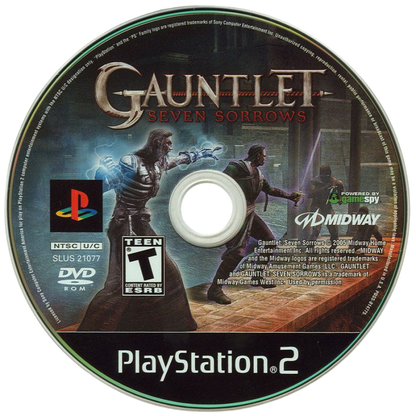 Gauntlet: Seven Sorrows disc for PlayStation 2 (PS2) dark fantasy action RPG hack-and-slash video game