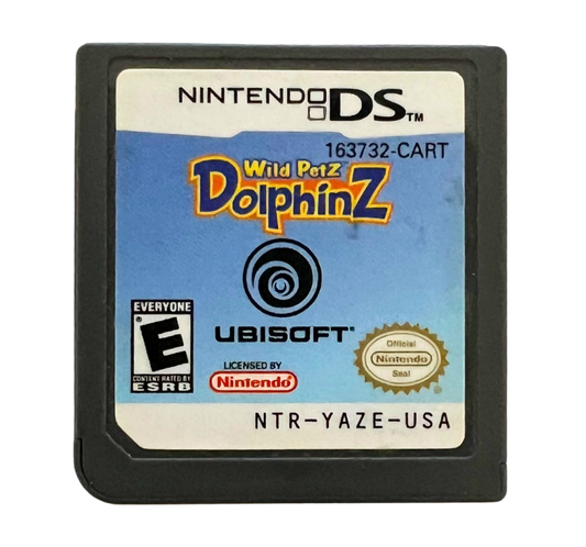 Petz Wild Animals Dolphinz for Nintendo DS, cartridge for a pet simulation video game featuring dolphins and marine animal care gameplay with casual interactive activities