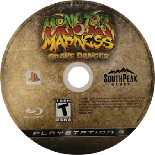 Monster Madness Grave Danger PlayStation 3 PS3 for action adventure video game fans featuring chaotic zombie combat cartoon horror environments multiple playable characters powerful weapons enemy hordes cooperative gameplay and fast paced arcade style action collectible Sony PlayStation gaming appeal disc
