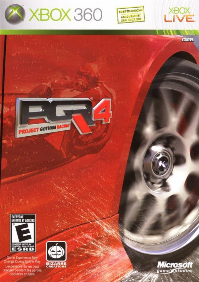 Project Gotham Racing 4 (PGR4) for Xbox 360 with stylish racing and motorcycle features front cover