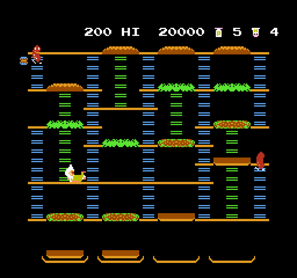 BurgerTime gameplay image for Nintendo Entertainment System (NES) retro video game