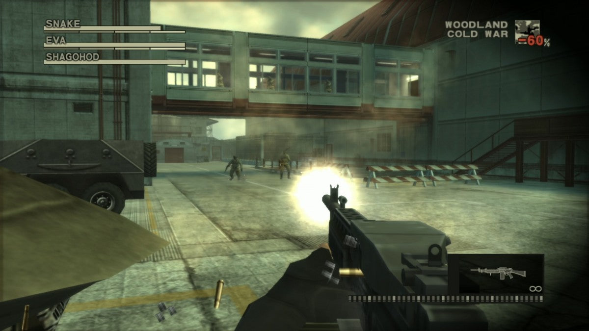 Metal Gear Solid 3 Subsistence PS2 Sony PlayStation 2 stealth action game tactical espionage gameplay Hideo Kojima Snake Eater enhanced edition online multiplayer bonus content improved camera jungle survival stealth missions cinematic story retro gaming PlayStation 2 software video game title gameplay