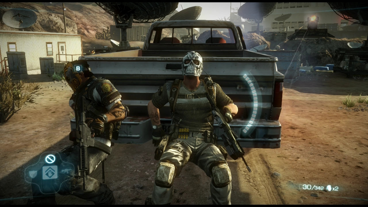Army of Two The Devil's Cartel Xbox 360 inspired design featuring cooperative third person shooter aesthetic intense cartel warfare tactical teamwork explosive firefights customizable weapons action packed missions cinematic military combat presentation gameplay