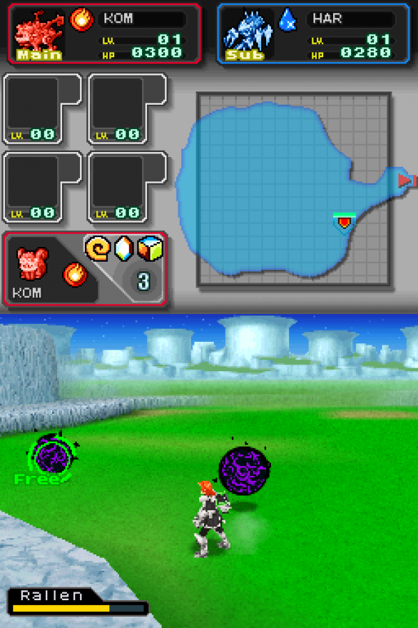 Spectrobes Beyond The Portals Nintendo DS action RPG sequel excavate awaken and train Spectrobes creatures battle the evil Krawl force real-time combat elemental types evolution stages DS microphone features stylus controls excavation mini-games gameplay screenshot