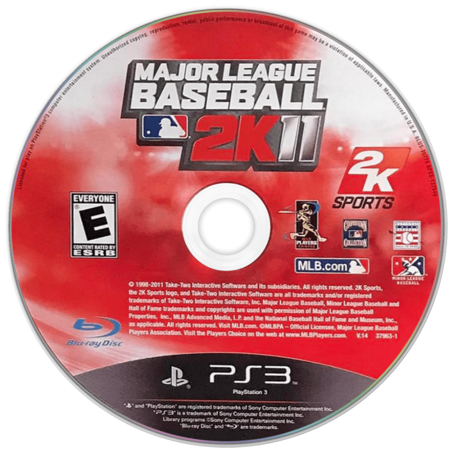 Major League Baseball 2K11 disc art for PlayStation 3 (PS3) video game