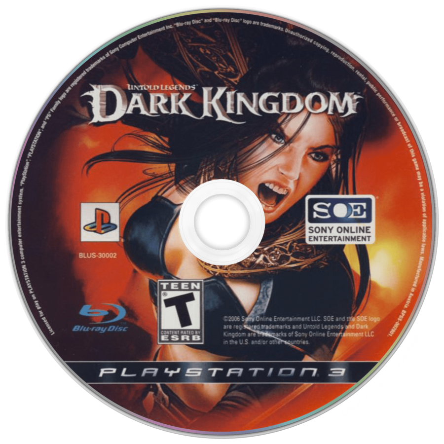 Untold Legends: Dark Kingdom disc for PlayStation 3 (PS3) video game