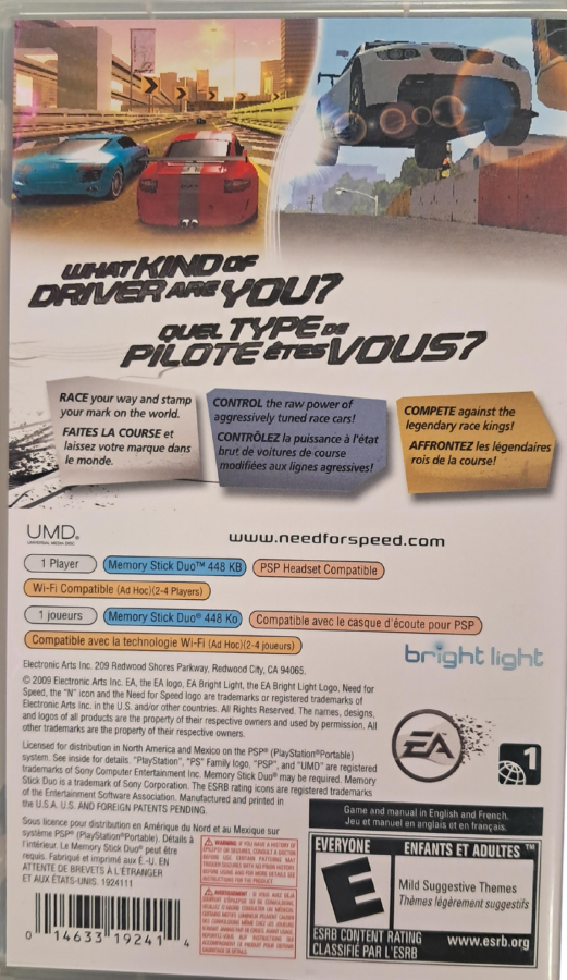 Need for Speed Shift PlayStation Portable inspired design featuring realistic racing simulation aesthetic high performance sports cars professional circuit competition intense cockpit driving authentic motorsport atmosphere fast paced handheld racing action presentation back cover