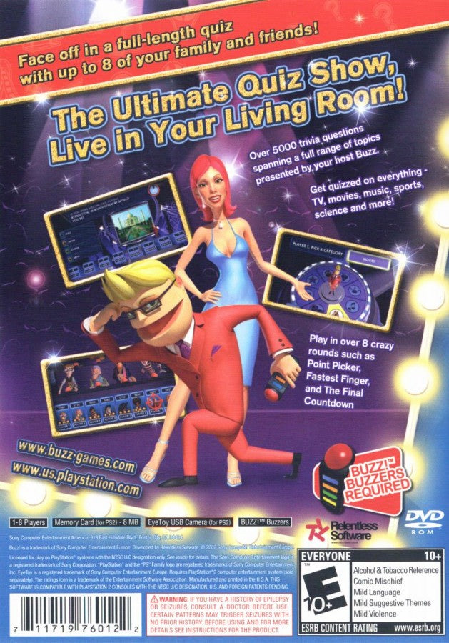 LocalID_43Buzz! The Mega Quiz for PlayStation 2 with general knowledge and multiplayer quiz back cover art