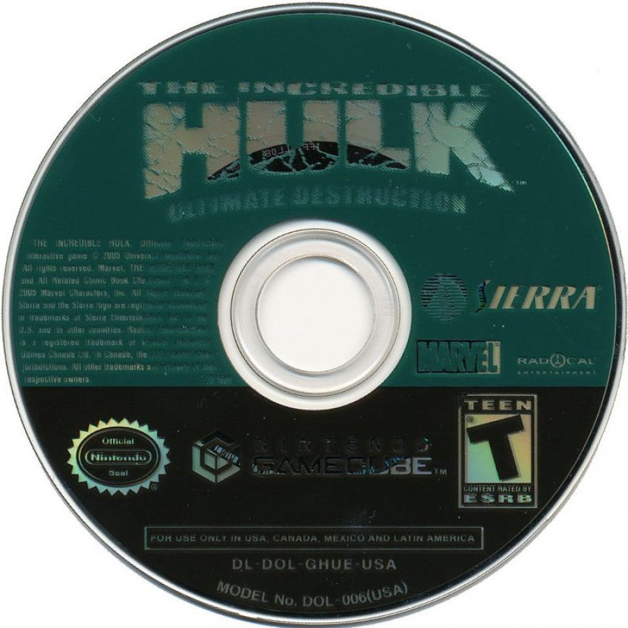 The Incredible Hulk Ultimate Destruction featuring open world superhero action and massive environmental destruction disc