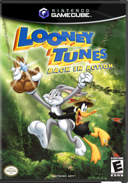 Looney Tunes Back in Action GameCube game featuring cartoon-style action adventure gameplay with classic Looney Tunes characters front cover
