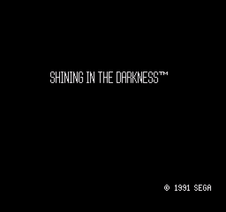 Shining in the Darkness Sega Genesis retro video game dungeon crawler RPG title screen (1991)