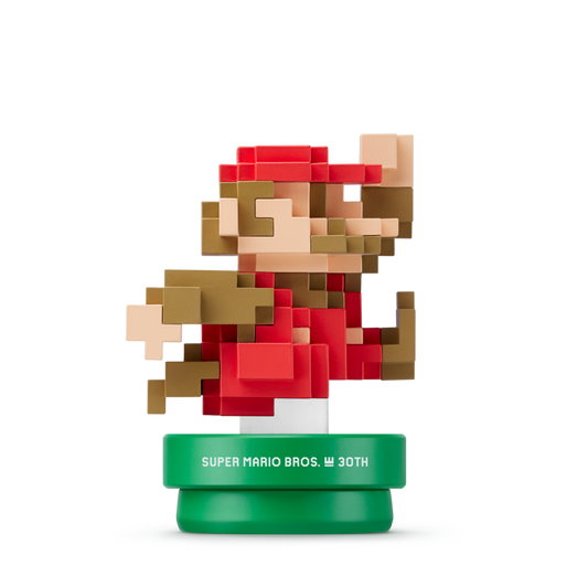 Classic Mario Amiibo 30th Anniversary Nintendo Amiibo collectible figure featuring 8 bit Classic Mario from the Super Mario Bros 30th Anniversary series NFC compatible character toy for Switch Wii U and 3DS games
