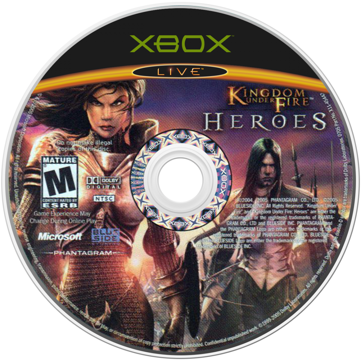 Kingdom Under Fire Heroes Xbox video game, real-time strategy and action RPG hybrid, large-scale fantasy battles, classic console title disc
