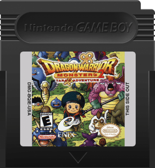 Dragon Warrior Monsters 2: Tara’s Adventure for Game Boy Color (GBC) at Gamers INC, featuring a deep monster-breeding RPG where you play as Tara to scout, tame, and synthesize monsters, explore randomly generated worlds through magical keys, and build the ultimate team in a charming classic Dragon Quest universe adventure cartridge