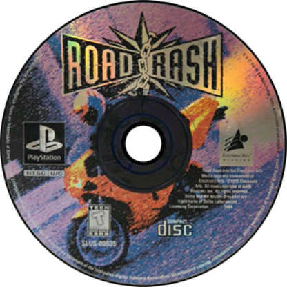 Road Rash disc for PlayStation 1 (PS1) motorcycle racing video game