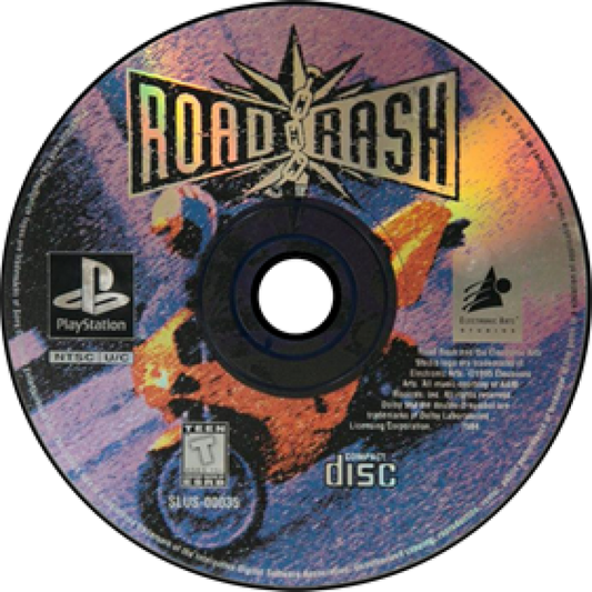 Road Rash disc for PlayStation 1 (PS1) motorcycle racing video game